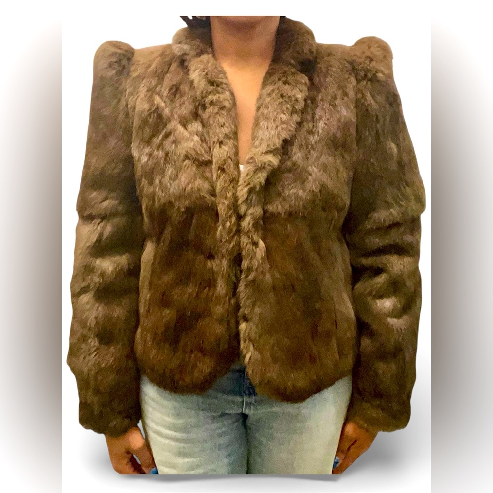 VINTAGE REAL RABBIT Fur Women's Jacket | size S/ M